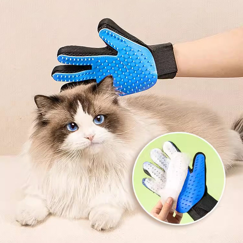 Pet Grooming Glove - Pet Hair Remove Gloves Rubber Cat