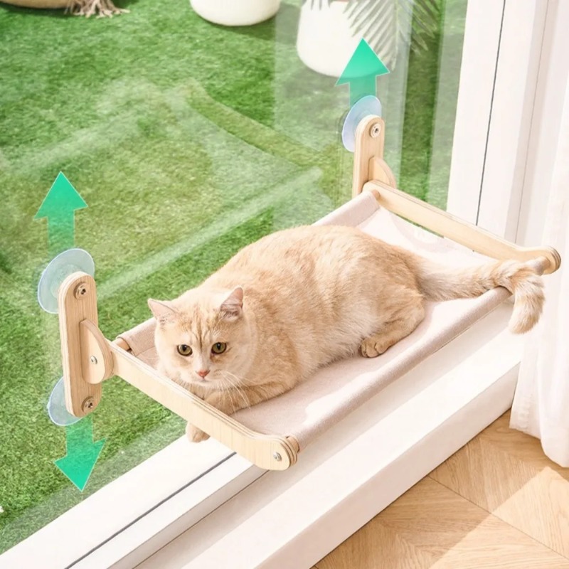 Cat Window Perch with Wooden F - Cat Window Perch review and price