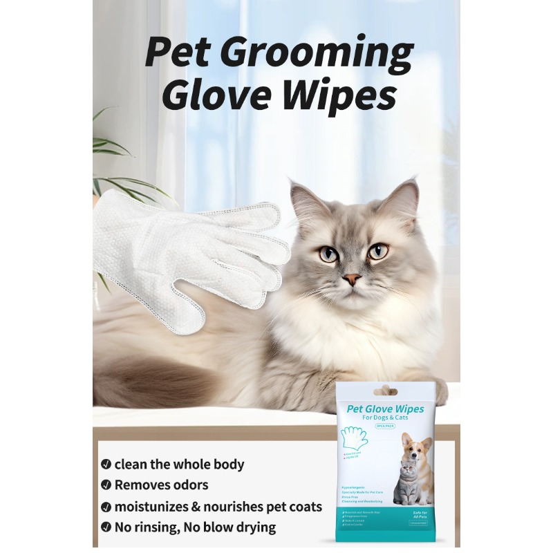 Pet Wipes Gloves No Rinse Cat  - Pet Supplies Dog Wash review and price